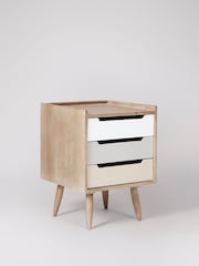Swoon Mid Brown Southwark Acacia Wood Bedside 3 Drawer Table - Image 3 of 6
