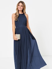Anaya With Love Navy Blue Halter Maxi Dress - Image 1 of 4