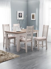 Julian Bowen Grey/Natural Oak Richmond Extending Dining Set with 4 Chairs - Image 1 of 5