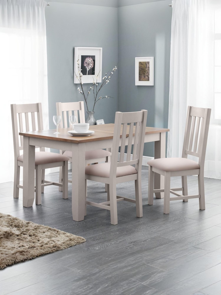 Julian Bowen Grey/Natural Oak Richmond Extending Dining Set with 4 Chairs - Image 1 of 5