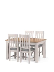 Julian Bowen Grey/Natural Oak Richmond Extending Dining Set with 4 Chairs - Image 2 of 5