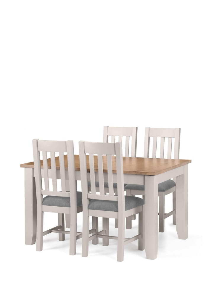 Julian Bowen Grey/Natural Oak Richmond Extending Dining Set with 4 Chairs - Image 2 of 5