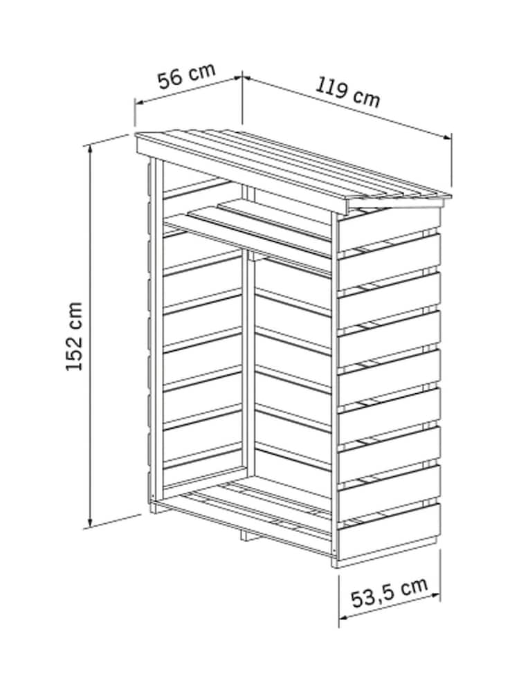 Charles Bentley Natural Wood Small Wooden Log Store - Image 2 of 2 Charles Bentley Natural Wood Small Wooden Log Store - Image 2 of 2