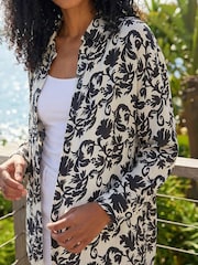 Roman Black Floral Swirl Print Collared Shirt - Image 4 of 4