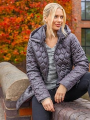 Roman Grey Hooded Quilted Puffer Coat - Image 2 of 3