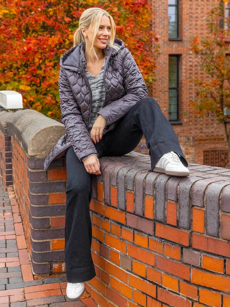 Roman Grey Hooded Quilted Puffer Coat - Image 3 of 3 Roman Grey Hooded Quilted Puffer Coat - Image 3 of 3