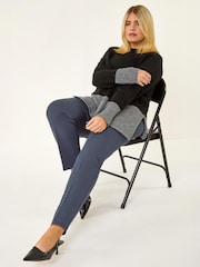 Roman Grey Curve Straight Leg Trousers - Image 1 of 4