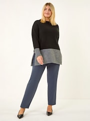 Roman Grey Curve Straight Leg Trousers - Image 2 of 4
