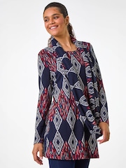 Roman Blue Printed Longline Tunic - Image 2 of 4