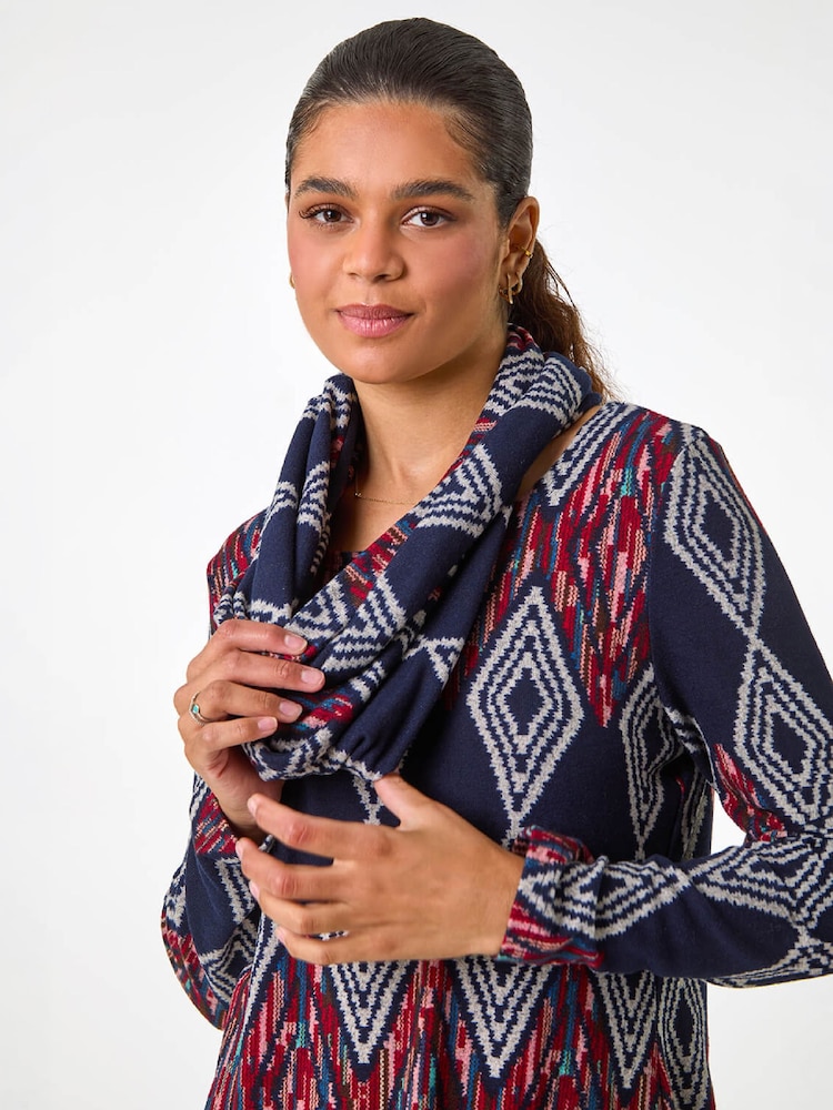 Roman Blue Printed Longline Tunic - Image 4 of 4 Roman Blue Printed Longline Tunic - Image 4 of 4