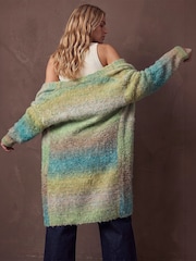 Roman Green Ombre Longline Knit Cardigan - Image 3 of 4