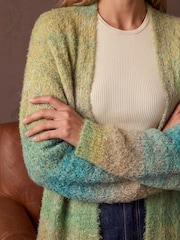 Roman Green Ombre Longline Knit Cardigan - Image 4 of 4
