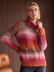 Roman Dark Orange Ombre Stripe Knit Jumper - Image 1 of 4
