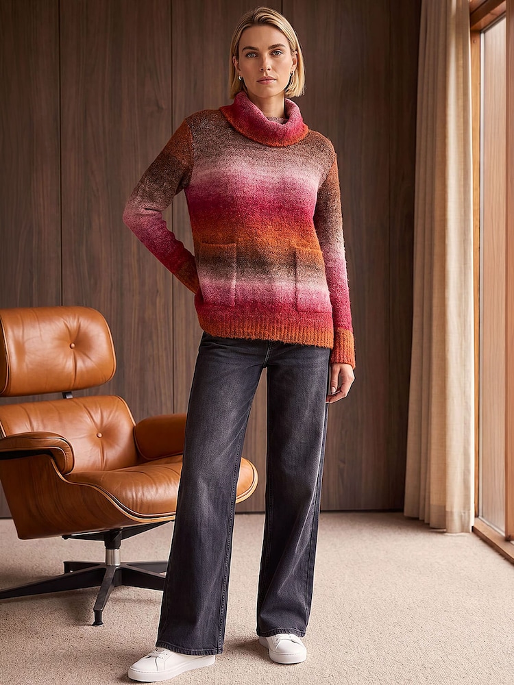 Roman Dark Orange Ombre Stripe Knit Jumper - Image 2 of 4