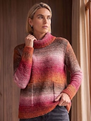 Roman Dark Orange Ombre Stripe Knit Jumper - Image 3 of 4
