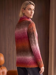 Roman Dark Orange Ombre Stripe Knit Jumper - Image 4 of 4