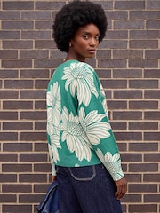 Roman Green Floral Crew Neck Knit Jumper - Image 4 of 4