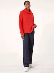 Roman Red Textured Cowl Neck Jumper - Image 2 of 4