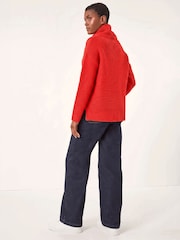 Roman Red Textured Cowl Neck Jumper - Image 3 of 4