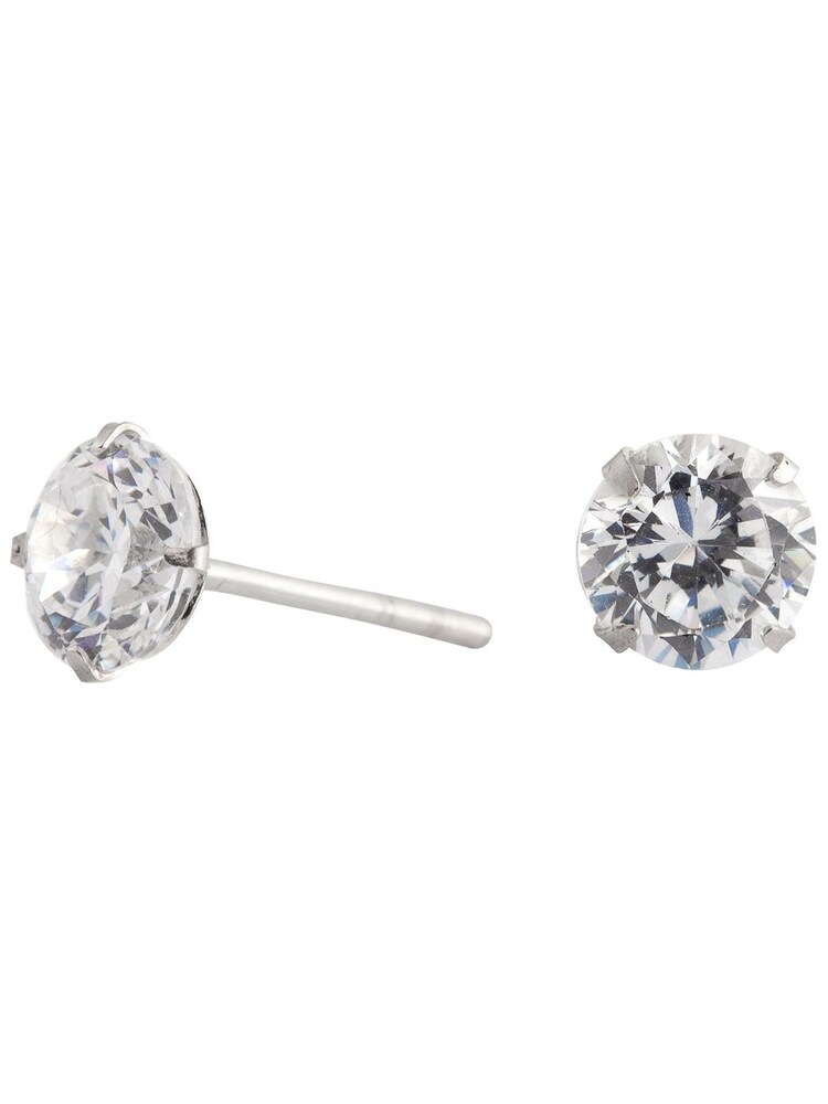 Simply Silver Sterling Silver 925 6mm Round Cubic Zirconia Stud Earring - Image 1 of 2