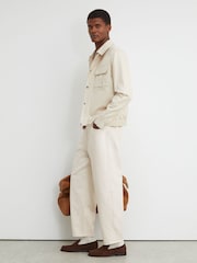 Reiss White Freddie Barrel-Leg Jeans - Image 1 of 7
