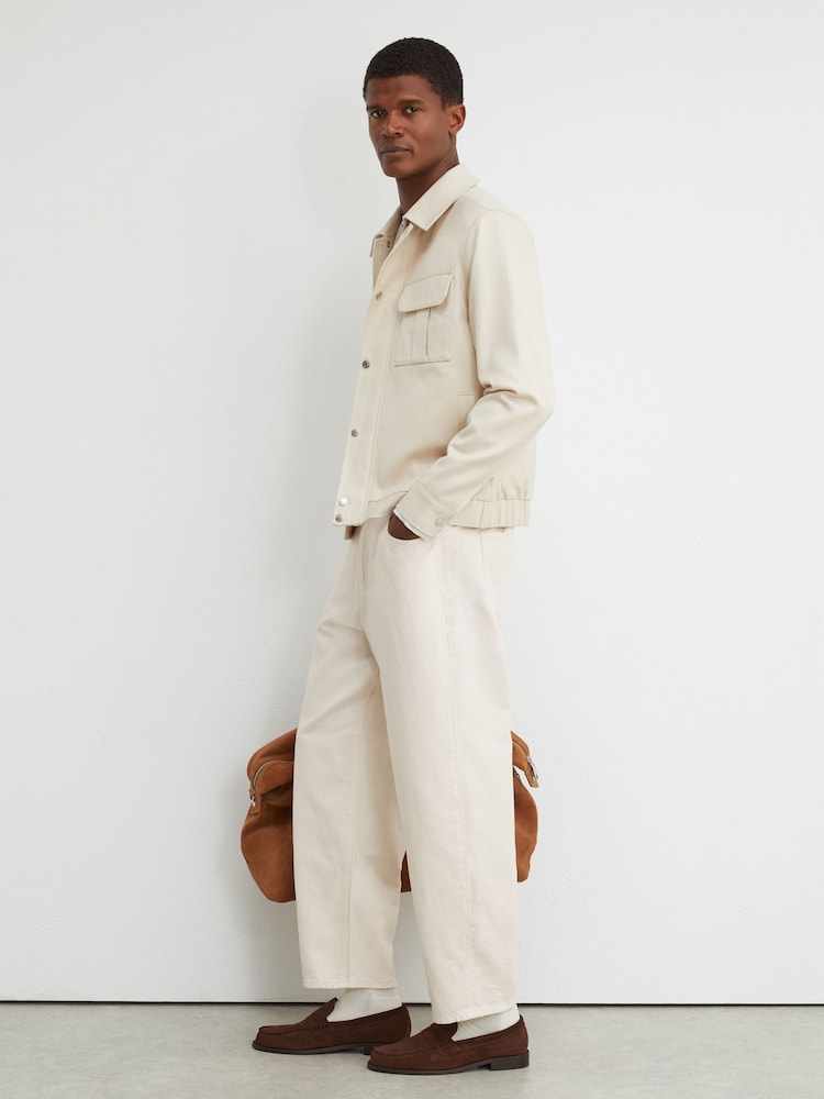 Reiss White Freddie Barrel-Leg Jeans - Image 1 of 7