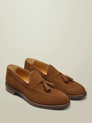 Charles Tyrwhitt Brown Chestnut Suede Tassel Loafers - Image 3 of 5