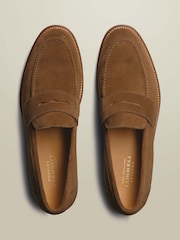 Tan Brown - Mga loafer na gawa sa katad na Charles Tyrwhitt na may penny loafers - Larawan 3 ng 4