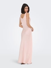 JDY Pink Satin Cowl Neck Wedding Guest Bridesmaid Maxi Dress - Image 3 of 7