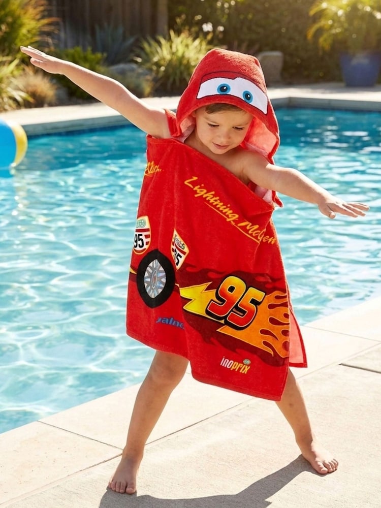 Red Disney Cars Hooded Towel (Wrap) Tune Up - Image 1 of 3 Red Disney Cars Hooded Towel (Wrap) Tune Up - Image 1 of 3