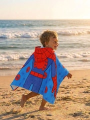 Spidey and his Amazing Friends Blue Hooded Towel (Wrap) Iconic Web - Image 1 of 5