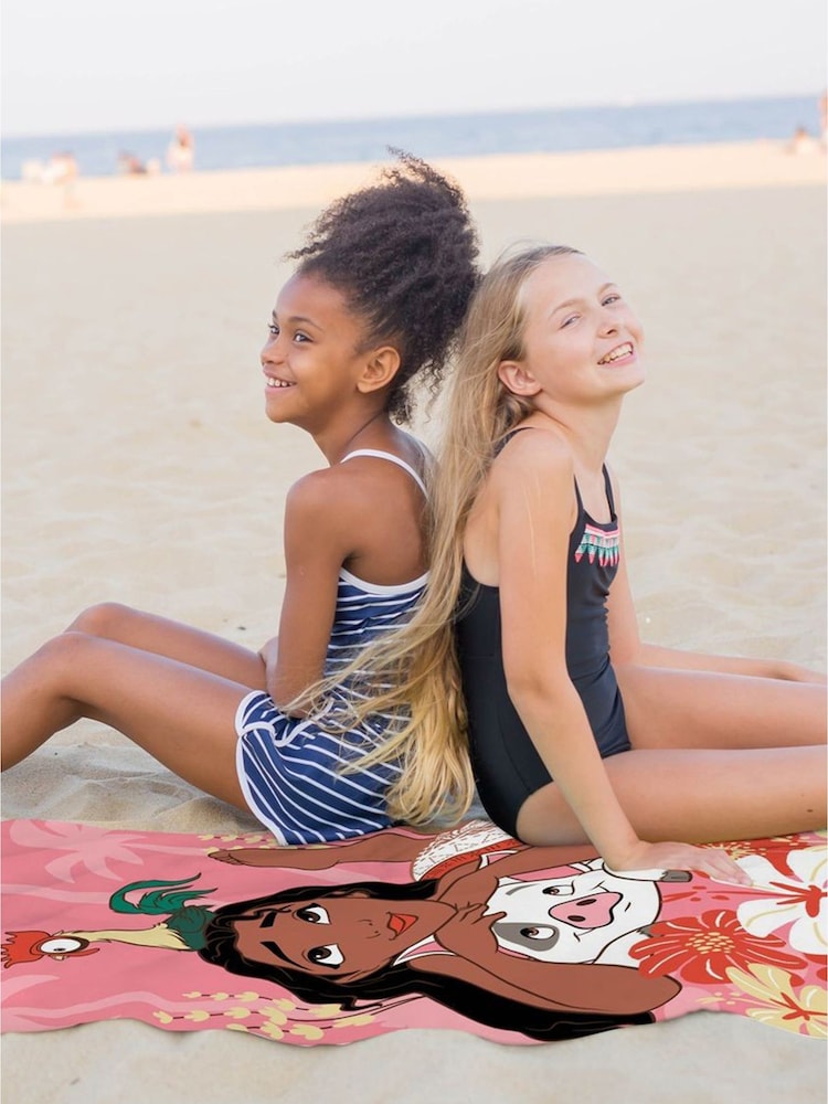 Disney Pink Moana Delightful Days Standard Beach Towel - Image 2 of 5 Disney Pink Moana Delightful Days Standard Beach Towel - Image 2 of 5