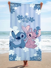 Disney Blue Lilo and Stitch Flower Refresh Standard Beach Towel - Image 1 of 5