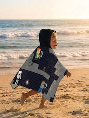 Minecraft Black Hooded Towel (Wrap) Beware, Game Over - Image 1 of 5
