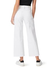 Paige Anessa Raw Hem 27" Alto Waisted Cropped Wide Leg Crisp White Wash Jeans - Imagen 2 de 5