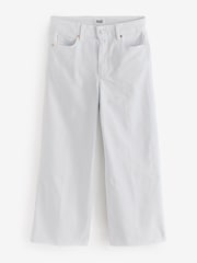 Paige Anessa Raw Hem 27" Alto Waisted Cropped Wide Leg Crisp White Wash Jeans - Imagen 5 de 5