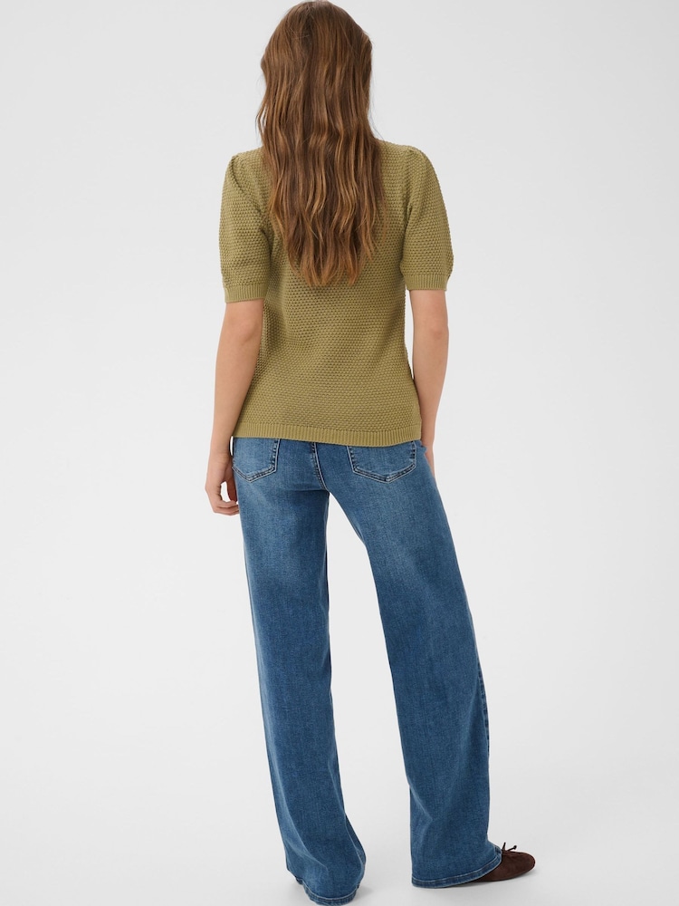 Kaffe Green Vivian Short Sleeve Jumper - Image 2 of 5