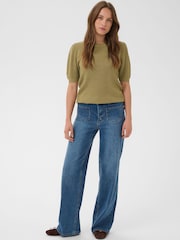 Kaffe Green Vivian Short Sleeve Jumper - Image 3 of 5