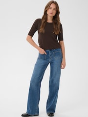 Kaffe Brown Lizza Boatneck Knit Jumper - Image 3 of 7