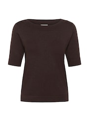 Kaffe Brown Lizza Boatneck Knit Jumper - Image 6 of 7