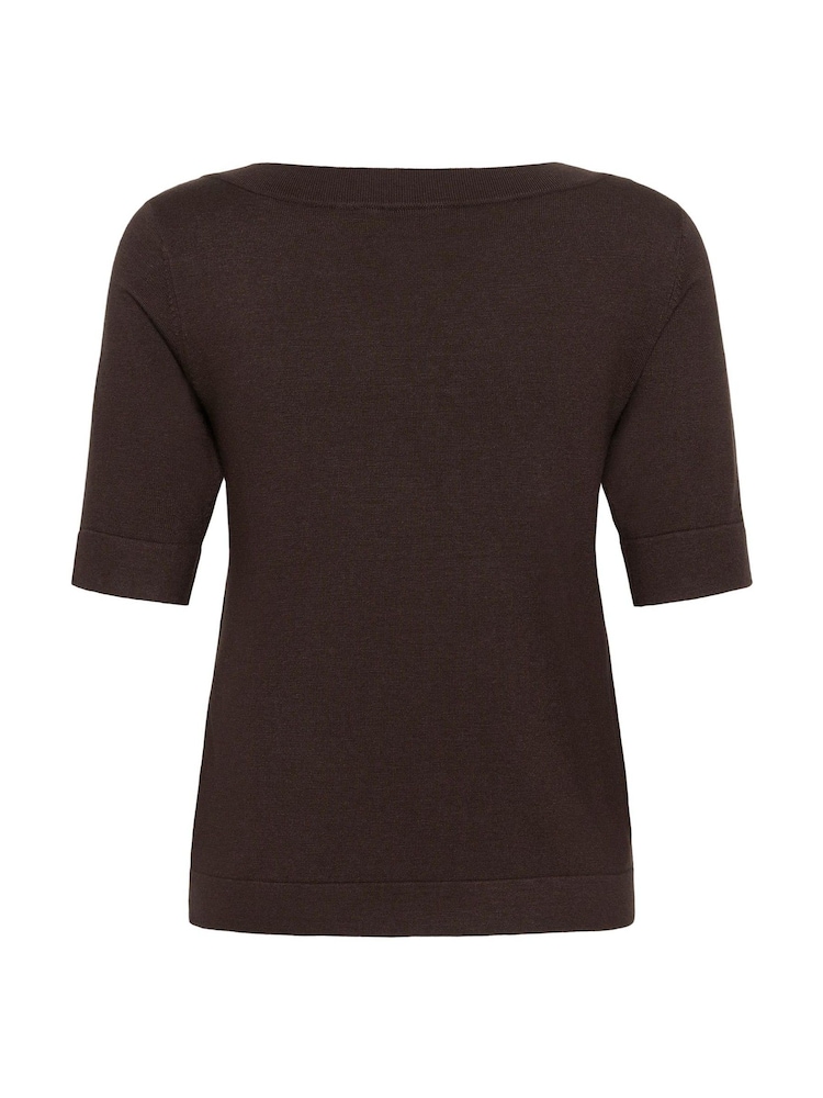 Kaffe Brown Lizza Boatneck Knit Jumper - Image 7 of 7