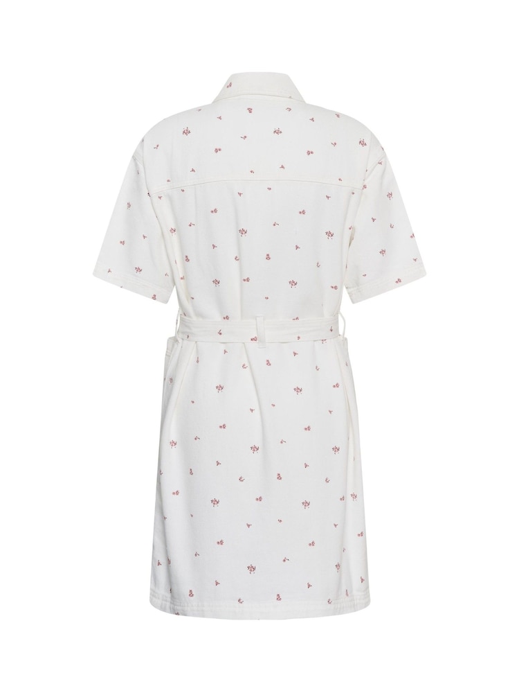 Kaffe White Flora Floral Denim Shirt Dress - Image 7 of 7