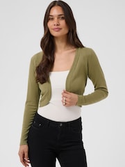 Kaffe Green KAastrid Long Sleeve Bolero Cardigans - Image 1 of 7