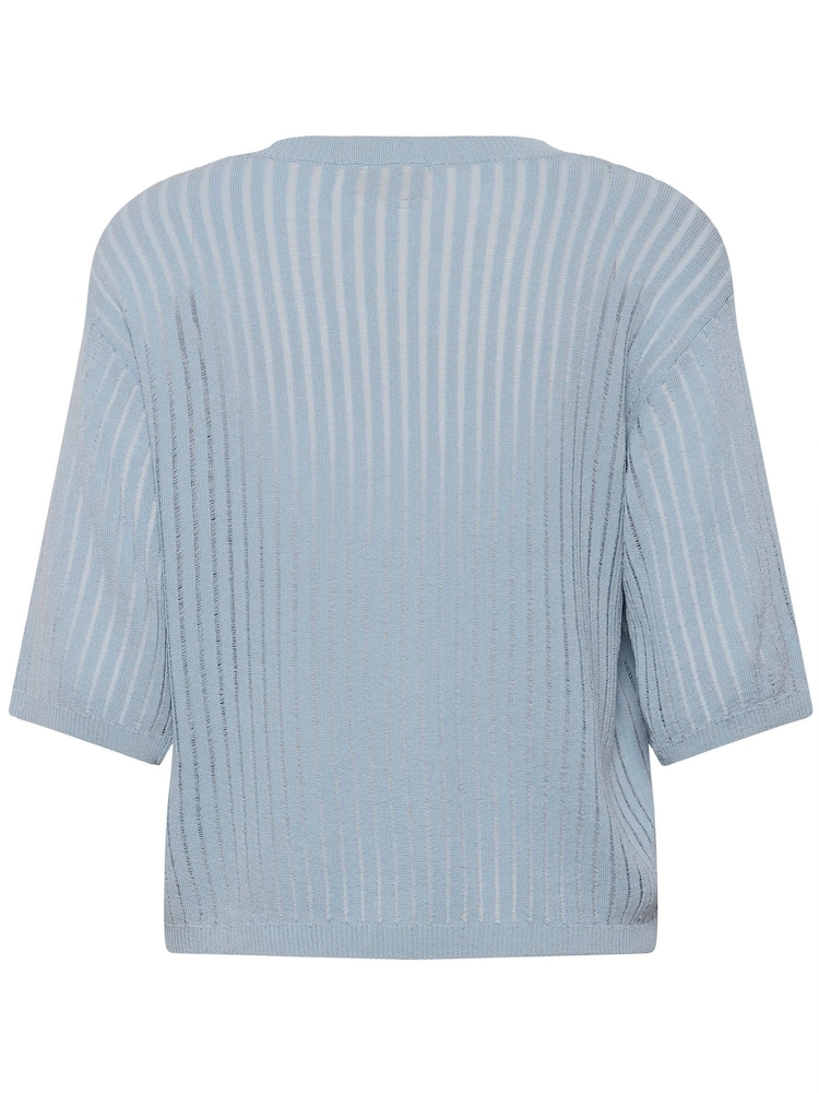 Kaffe Blue Abalina V-Neck Ribbed Jumper - Image 7 of 7 Kaffe Blue Abalina V-Neck Ribbed Jumper - Image 7 of 7