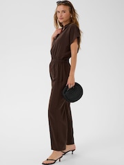 Kaffe Brown Odeth Wide Leg Jumpsuit - Image 4 of 7