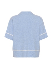 Kaffe Blue Jinie Knit Short Sleeve Jumper - Image 7 of 7