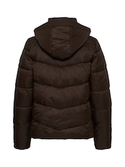 Kaffe Brown Susanne Hooded Puffer Jacket - Image 7 of 7