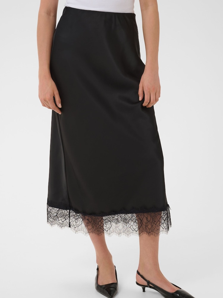 Kaffe Black Hilll Lace Midi Skirt - Image 1 of 7 Kaffe Black Hilll Lace Midi Skirt - Image 1 of 7