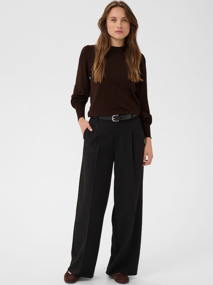 Kaffe Brown Lizza Round Neck Jumper - Image 2 of 7