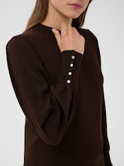 Kaffe Brown Lizza Round Neck Jumper - Image 5 of 7